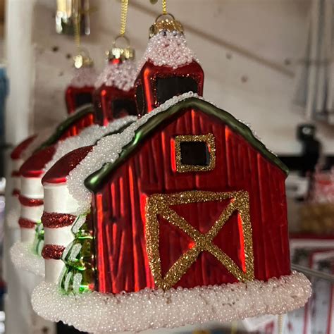Glass barn ornament | Pittman's Country Market