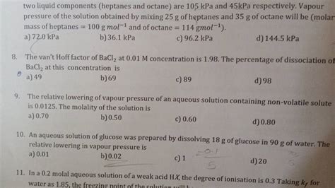 An Aqueous Solution Of Glucose Was Prepared By Dissolving 18 G Of Glucose