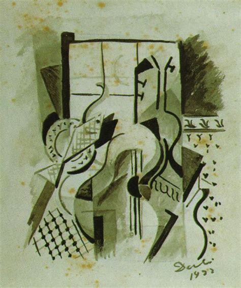 Salvador Dali Cubist Composition Still Life With Guitar