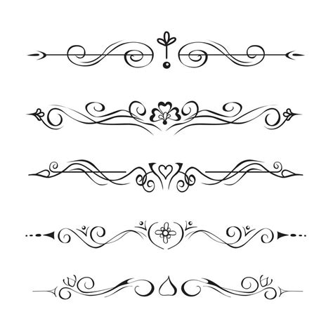 Collection Of Hand Drawn Text Dividers Vignettes Elegant Separators