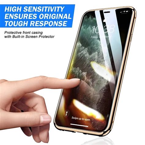 Double Sided Tempered Glass Magnetic Metal Case For Iphone 14 13 12 11 Pro Max Xs X Xr 7 8 Plus