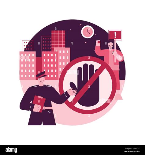 Curfew Abstract Concept Vector Illustration Public Protest