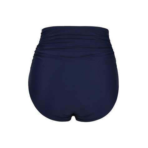 Women S Swim Shorts High Waist Ruched Bikini Bottom Swim Brief Navy Cy Scdyd