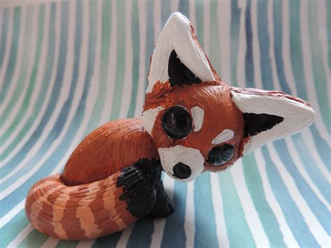 Polymer Clay Red Panda Figurine Etsy