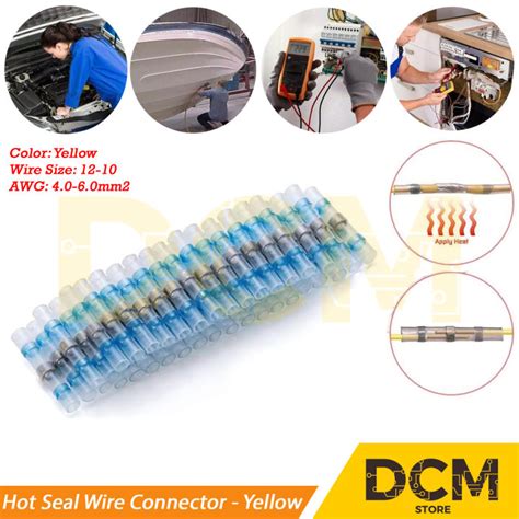 Hot Seal Wire Connector Sambungan Kabel Waterproof Solder Heat Kuning Lazada Indonesia