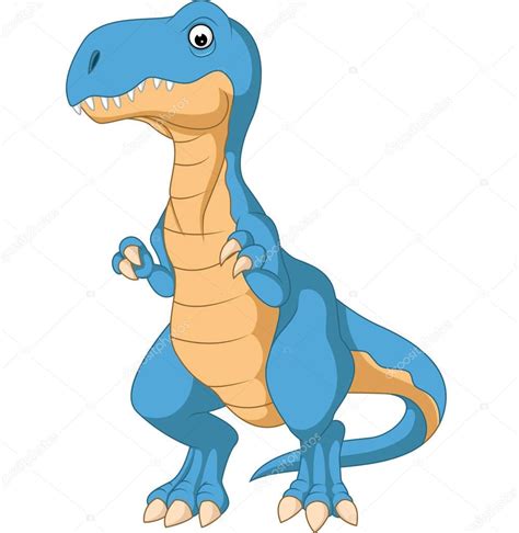 Bonito Azul Dinossauro Desenhos Animados Imagem Vetorial De The Best