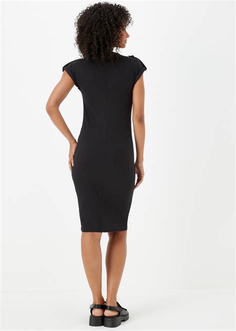 Black Tab Jersey Midi Dress Matalan