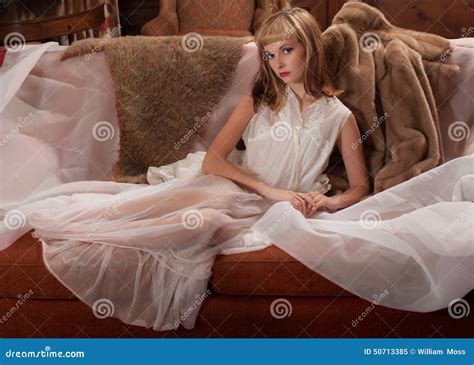 Beautiful Woman In Peignoir Stock Image Image Of Lips Gorgeous 50713385