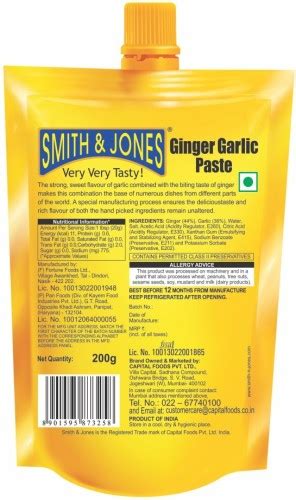 Buy Smith Jones Ginger Garlic Paste 200 G Online 343 From ShopClues