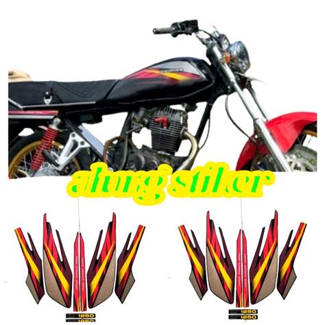 Jual STIKER STRIPING LIS LES BODY MOTOR HONDA GL MAX 1998 HITAM MERAH