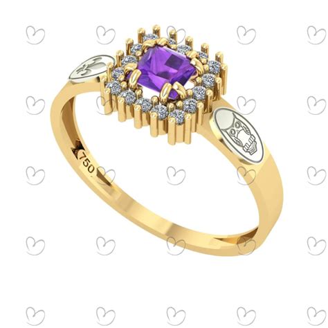 Anel Formatura Letras Quadrado – Ouro 18K Amagold | Mave Joalheria
