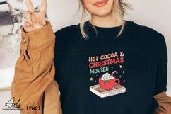Retro Christmas PNG Sublimation Hot Cocoa Christmas Movies