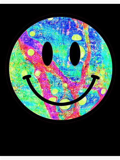 Colorful Tiedye Smiley Face Hippie Tiedye Rainbow Colorful