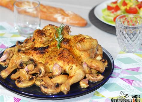 Pollo mariposa al horno con champiñones y especias baharat una receta