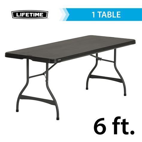 Lifetime Fold In Half Table 80788 Black 6 Foot Plastic Top