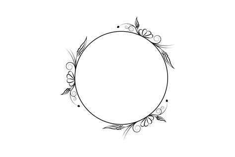 Outline Flower Circle Frame Floral Rounded Frame Free Vector 8302660