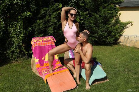 Blue Angel And Her Lover Have A Passionate Sex By The Pool