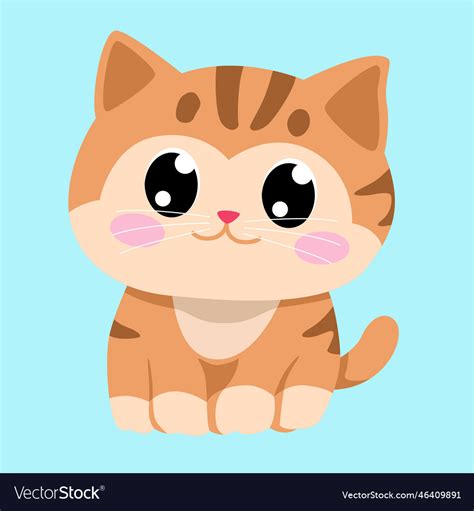 Cute Cat Cartoon Royalty Free Vector Image Vectorstock