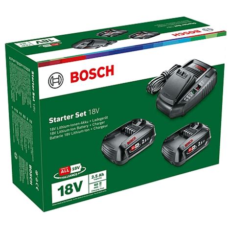 Bosch Battery Starter Set 18 V 2 X 25ah Al 1830 Cv 1600a011ld Tools4garden