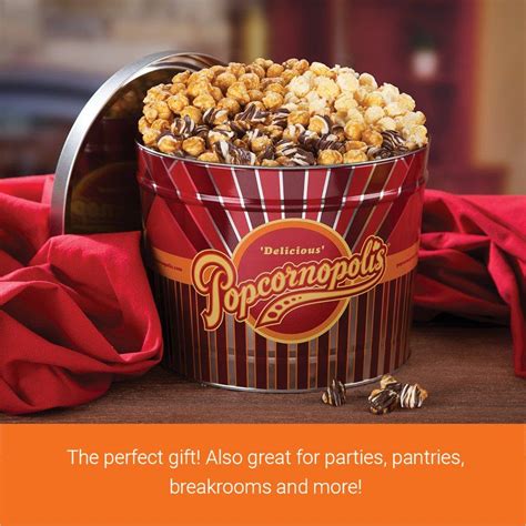 Popcornopolis Gourmet Popcorn 2 Gallon Tin Gift - Variety Flavors ...