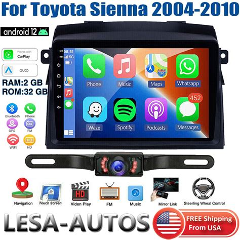 9 For Toyota Sienna 2004 2010 Android 12 Car Stereo Radio Carplay GPS