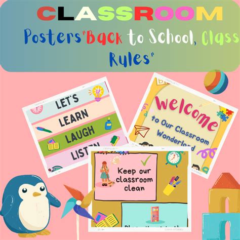 Classroom Posters”back To School Class Rules” • Teacha