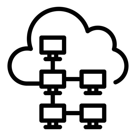 Computer Network Data Cloud Icon Outline Style 15688795 Vector Art At