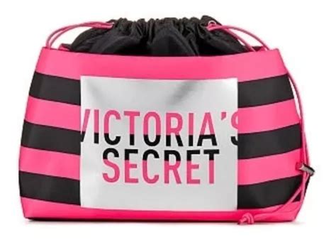 Necessáire Rosa Listrada Victoria s Secret Original Parcelamento sem