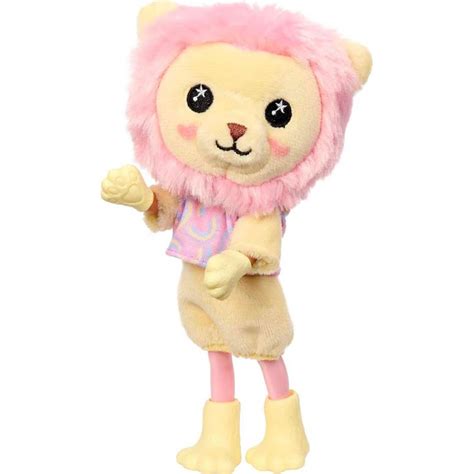 Barbie Cutie Reveal Cozy Cute Tees Series Chelsea Doll Accessories Plush Lion Brunette Small