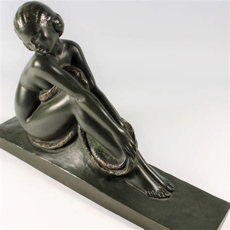 Art Deco French Bronze Seated Nude By Amedeo Gennarelli C1925 Statue