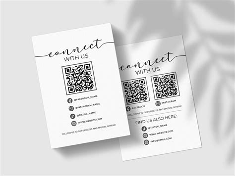 Social Media Sign Template Qr Code Sign Editable Small Etsy