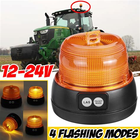 16 Led Magnetic Battery Powered Warning Lights Strobe Beacon Light Amber Ebay