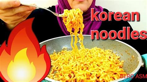 KOREAN SPICY NOODLES MUKBANG | WITH CHICKEN STRIPS - YouTube