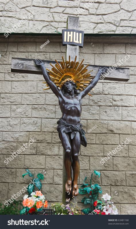 Bronze Sculpture Of The Crucifixion Of Jesus Christ Stock Photo ...