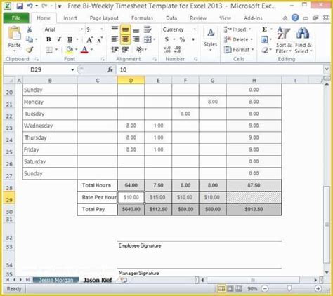 Free Printable Bi Weekly Timesheet Template Of Free Bi Weekly Timesheet ...