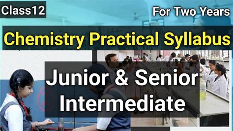 Chemistry Practical Syllabus Class 12 For Two Years Intermediate