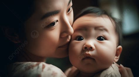 한국 엄마가 아기를 얼굴에 안고 있다 아기를 안고 있는 엄마 코 볼 배경 일러스트 및 사진 무료 다운로드 Pngtree