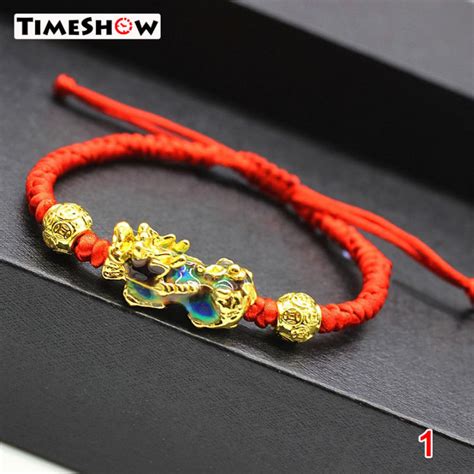 Timeshow Temperature Discoloration Feng Shui Amulet Bracelet Gold