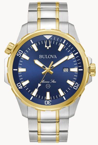 Men S Bulova Marine Star Sport Blue Dial Watch B