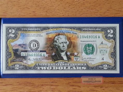 Official 2 Dollar Bill Grand Canyon National Park Theme