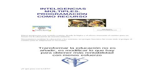 INTELIGENCIAS MÚLTIPLES PROGRAMACIÓN COMO PDF fileINTELIGENCIA