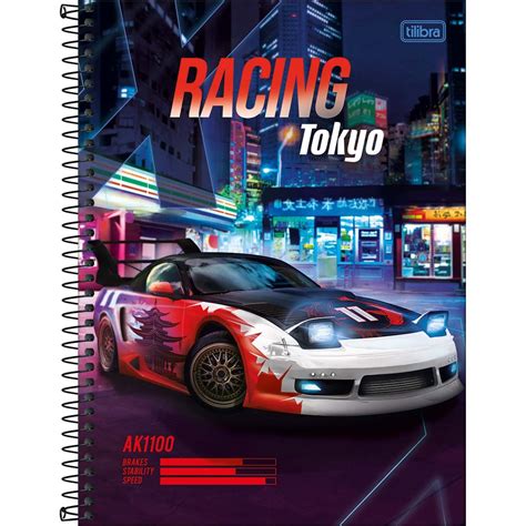 Caderno Espiral Capa Dura Universit Rio Mat Ria X Racing Folhas