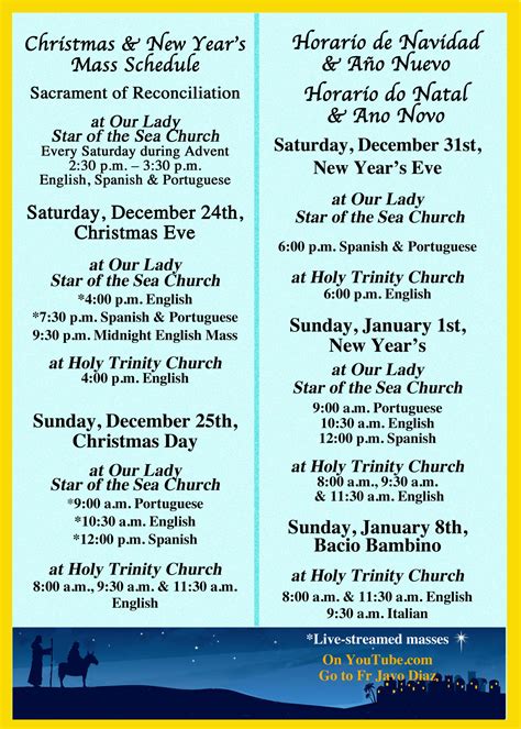 Christmas New Year S Mass Schedule The Link News