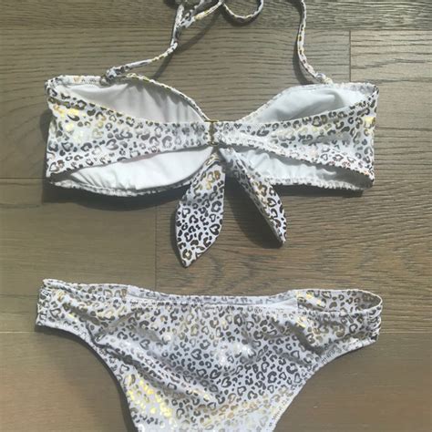 Victoria S Secret Swim Victorias Secret White Gold Bikini Poshmark