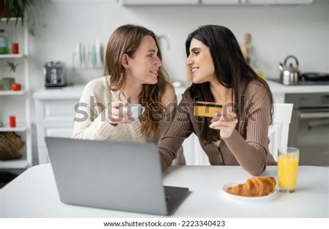 Side View Smiling Same Sex Couple Stock Photo Shutterstock