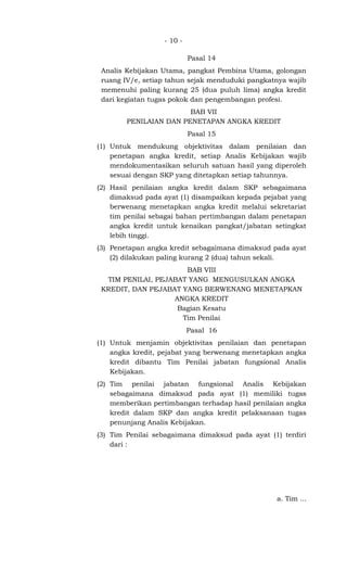 Permenpan Angka Kredit Analis Pdf