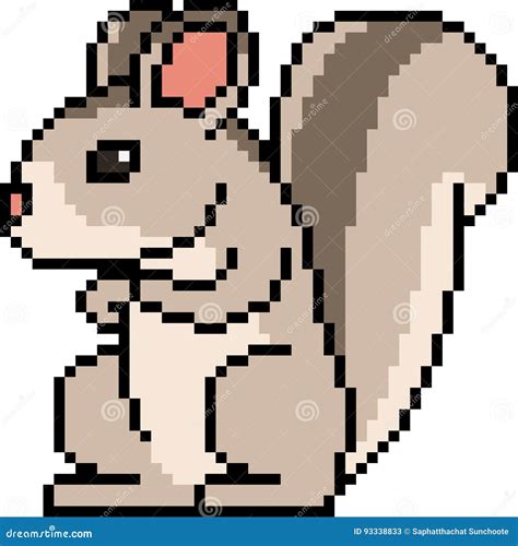 Vector Pixel Art Squirrel Stock Vector Illustration Of Vector 93338833