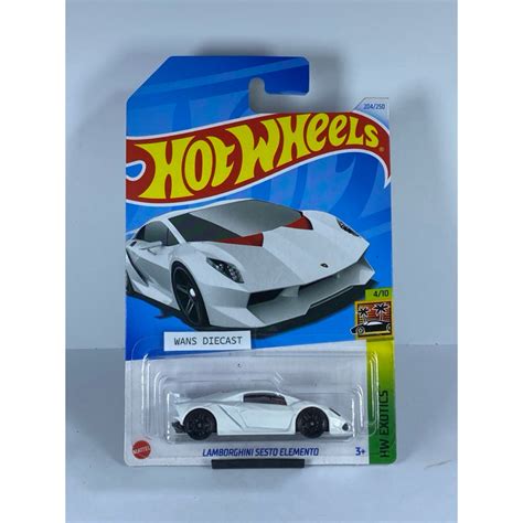 Hot Wheels Lamborghini Sesto Elemento White Super Car Hyper Car Shopee Malaysia