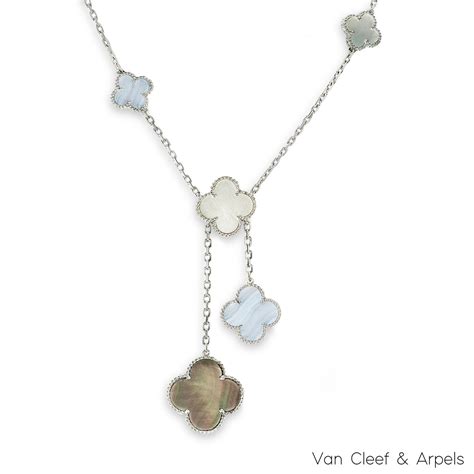 Van Cleef Arpels White Gold Magic Alhambra Necklace Vcarn Rich