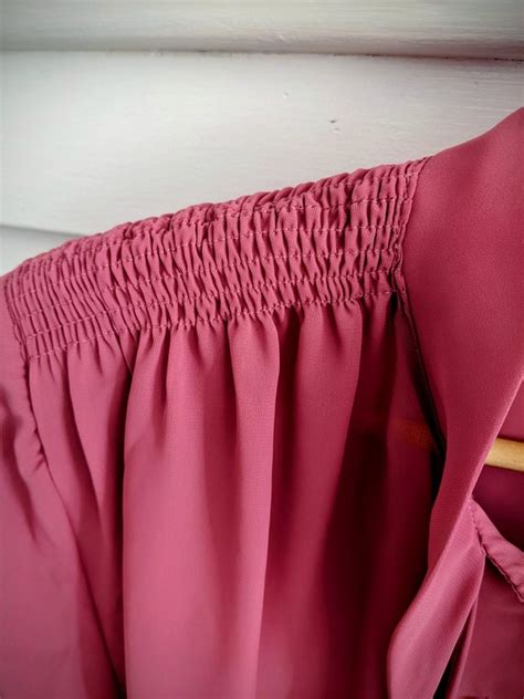 S Vintage Secretary Pussy Bow Dusty Rose Blouse Si Gem